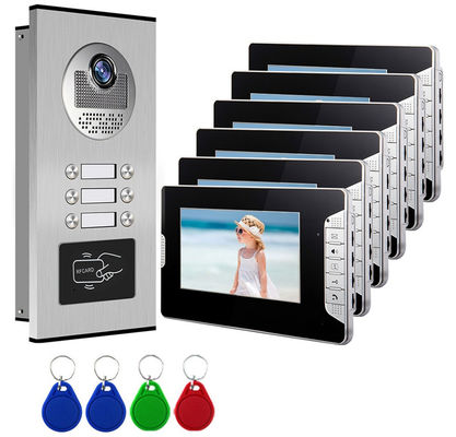 6 Family Smart Multi Apartment Video Door Phone 800x480 TFT Screen