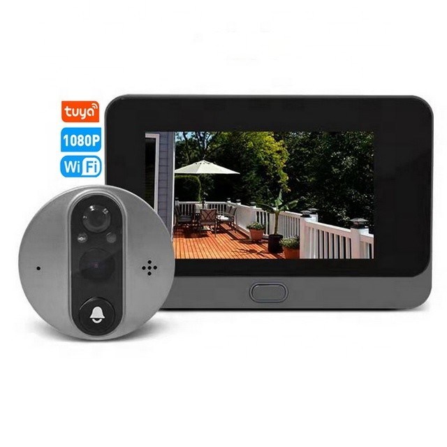 Smart Video Door Bell Tuya CCTV Camera 1080P HD 4.3 Inch LCD 5000mah Wifi Peephole Video Doorbe